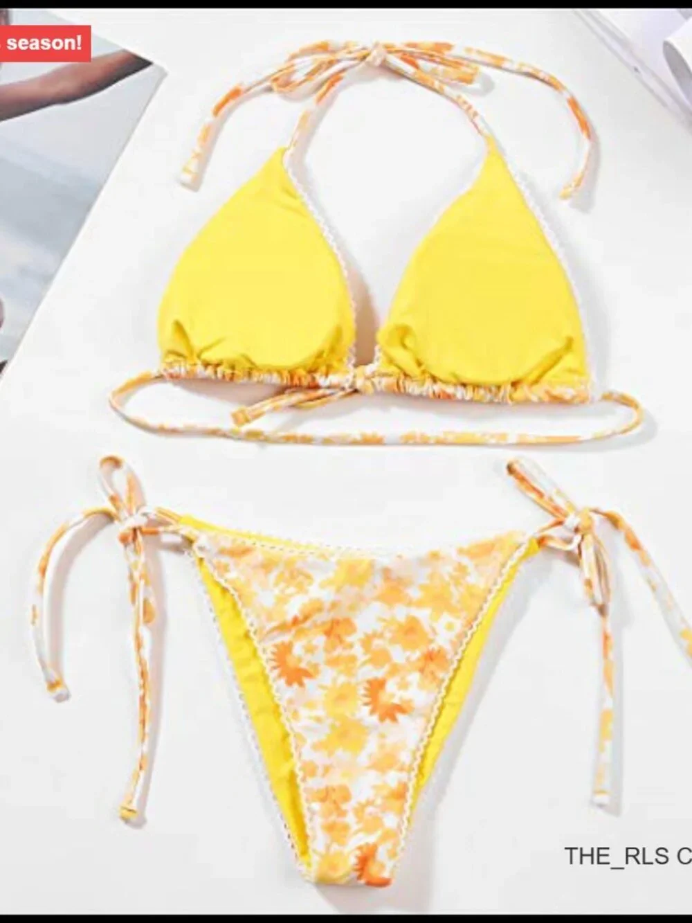 Nylon Spandex Bikini Set with Adjustable Straps and Tie Sides